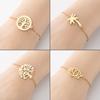 New Stainless Steel Life Tree Coconut Tree Pendant Bracelet Ins Fashion Lotus Flower Small Fresh Bracelet