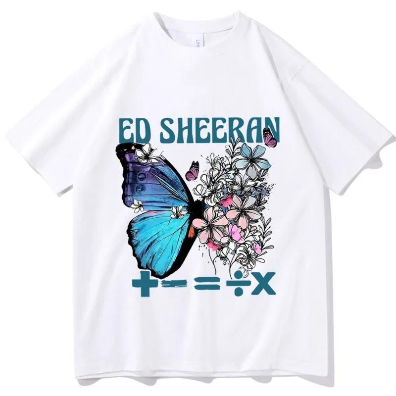 Летняя футболка Ed Sheeran Футболка The Mathematics Tour Мерч Ed Sheeran Подарок фанату Ed Sheeran Женские рубашки с коротким рукавом и круглым вырезом Унисекс
