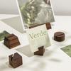 1PC Walnut Wood Ornament Card Holder Photo Memo Clip Party Gold Notepaper Multiple Styles Multipurpose Accessories