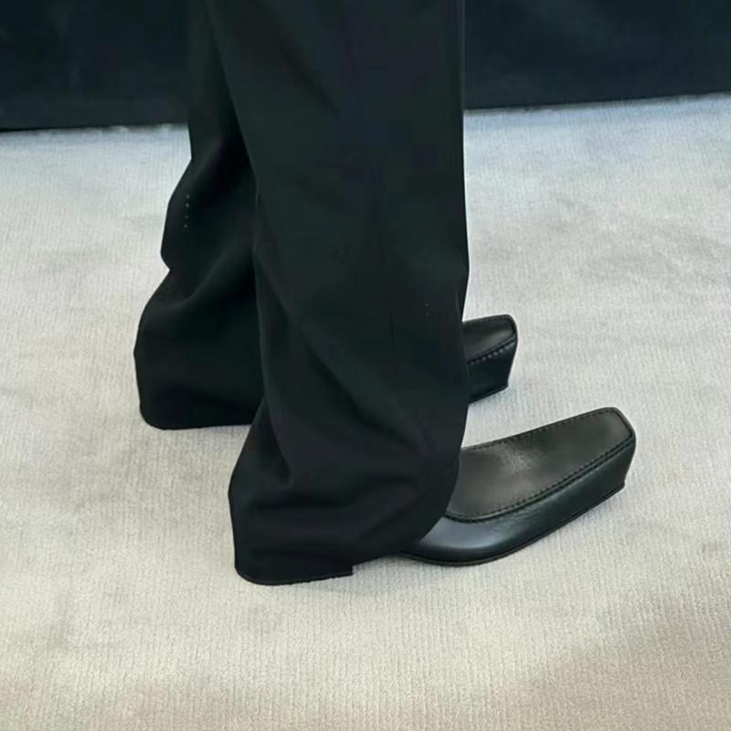 Мужские Женские Повседневные Туфли-лоферы на высоком каблуке с загнутым носком Обувь Мокасины Дышащие Слипоны Мужские Кожаные Туфли