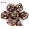 7 Pcs Copper  Metal Dice Solid Metal Polyhedral Dice Set Suitable for Role-Playing RPG    Board Game Card Game