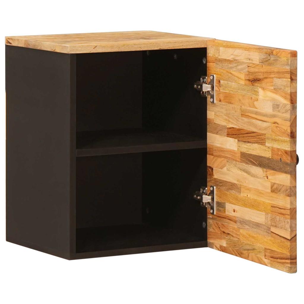 Bathroom Wall Mounted Cabinet in Natural Finish 38 x 33 x 48 cm Solid Mango Wood