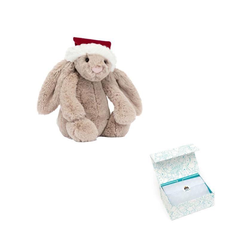 JELLYCAT Рождественская серия Кролик Милая кукла Плюшевая кукла Высота 31 см