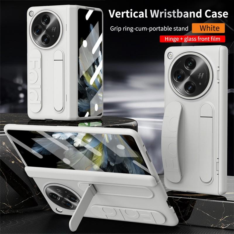 OnePlus Open Full Coverage Protective Case With Wrist Strap Stand Shockproof PC Cover Foldable Phone