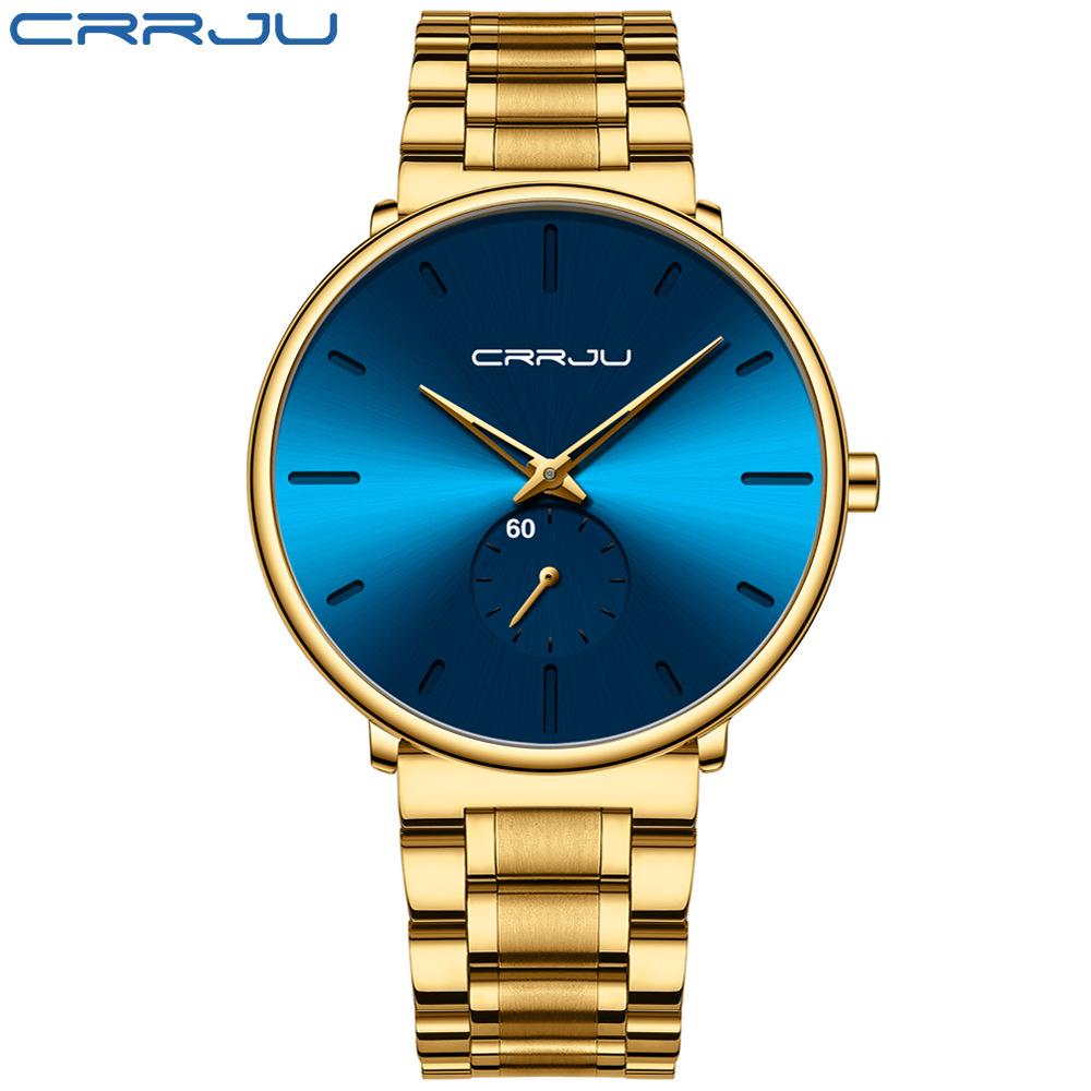 CRRJU 2150 Men's Ultra-thin Waterproof Steel Band Watch
