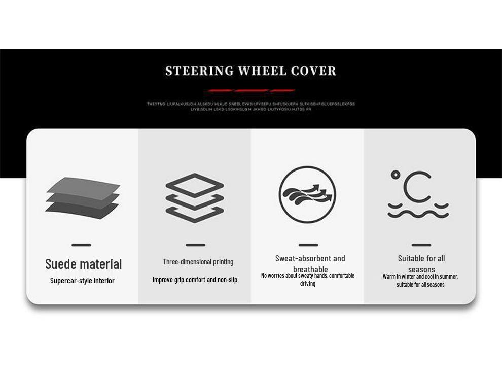 Plush Suede Steering Wheel Cover for Land Rover: Velar, Discovery, Range Rover Sport, Evoque, Defender