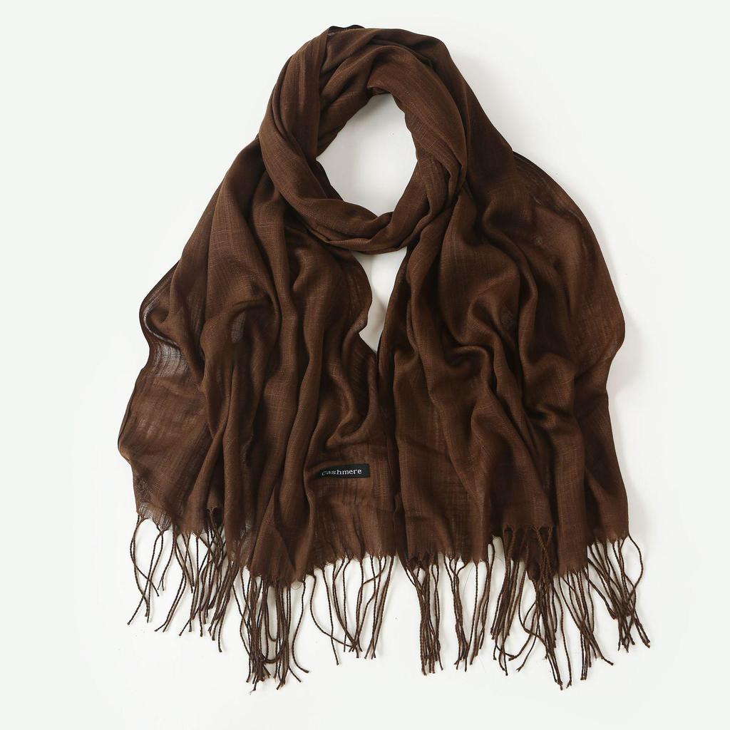 Шелковый солнцезащитный шарф: Модная шаль из бамбуковой пряжи с кисточками