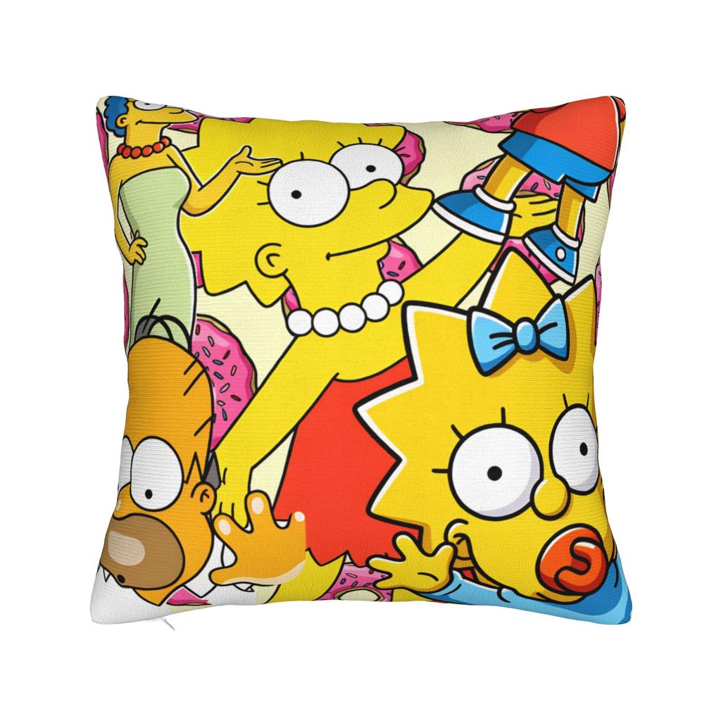 Pillow Cover SSimpsons Spooky Springfield Shenanigans Halloween Novelty Pillow Case For Couch Sofa Bedroom Pillowcases