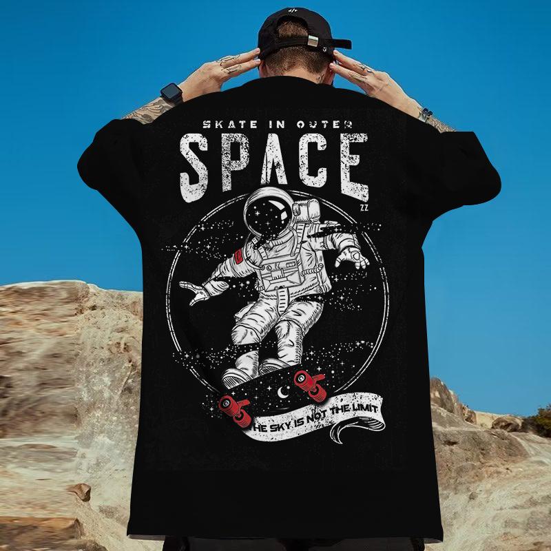 Skater Boy Print Short Sleeve T-Shirt For Men Street Trendy Man Clothes Loose Oversized Short Sleeve Tees Men T Shirt Y2k