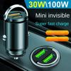 Dual USB Pull Ring Car Charger Fast Charging Mini Car Charger Car Power Adapter  Car Accessories