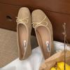 Модная женская обувь слипоны Женские балетки Туфли Бант-бабочка Модные неглубокие женские балетки С обувью Новинка Лето Весна