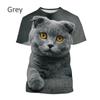 Забавная новая 3D милая футболка с принтом животных шотландской вислоухой кошки футболки с графическим принтом шотландской кошки модные футболки с короткими рукавами для любителей кошек