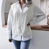 Women's  And Winter V-Neck Top Campus  Casual Loose Knit Vest Sweater