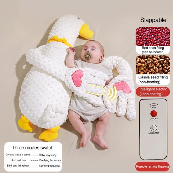 Baby Patter Pillow with Remote Control And Heating Function Goose Shape Baby Sleep Aid Soothe Emotions Anxiety Arm-Wrapped Support Soothing Sleep Toys