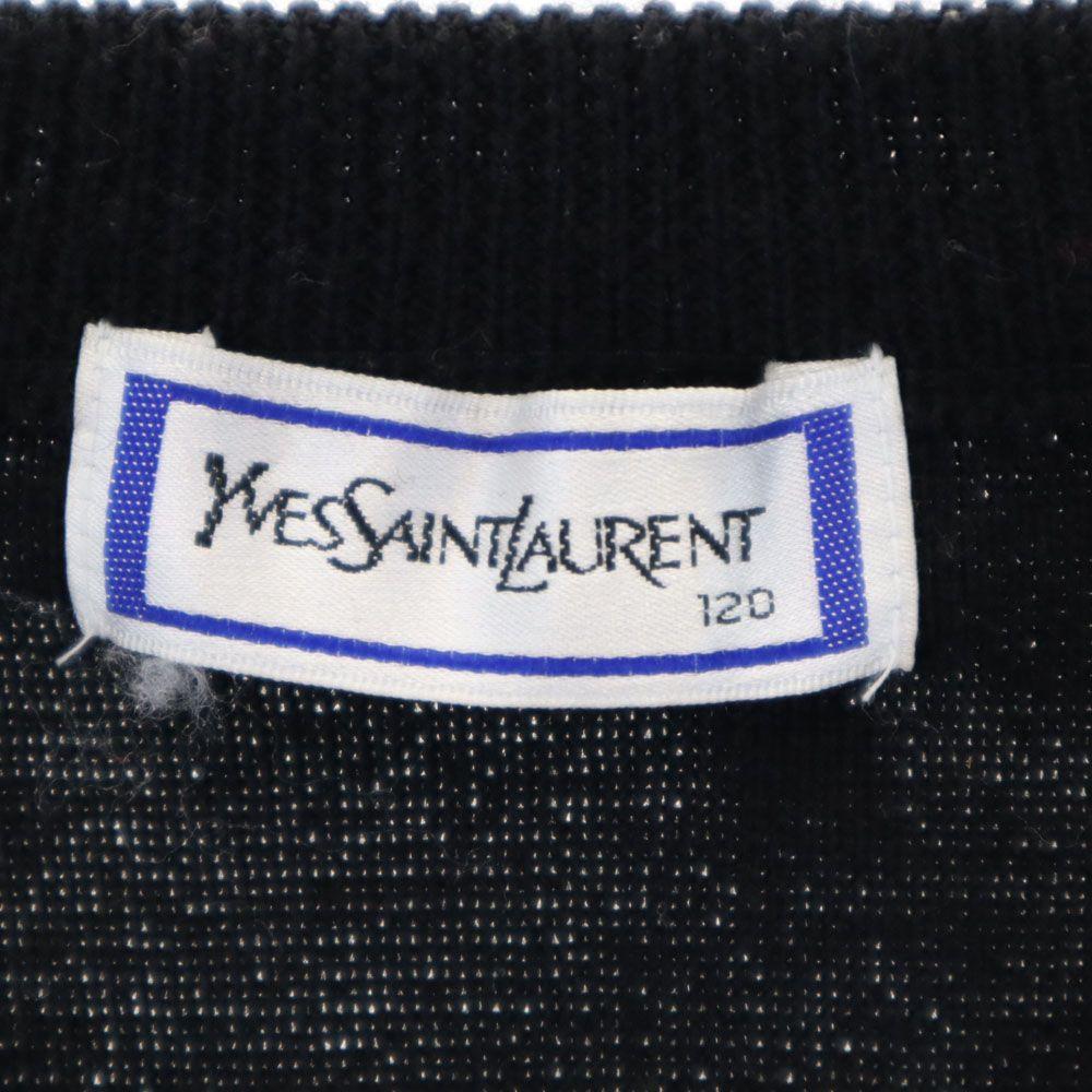 Yves Saint Laurent Вязаный жилет 90-х годов с V-образным вырезом 120 черный Детский Б/У