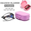 Fashion Folding Anti-Blue Light Reading Glasses With Box Women Flower Full Frame Portable Presbyopia Farsight Diopter Eyeglasses