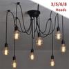 3/5/6/8 LED Light Modern Retro Big Spider Loft Vintage Pendant Lamp E27 Hanging Lights