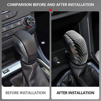 Наклейка на ручку переключения передач для Peugeot 308 308S 408 AT Защита ручки переключения передач Накладка из углеволокна Аксессуары