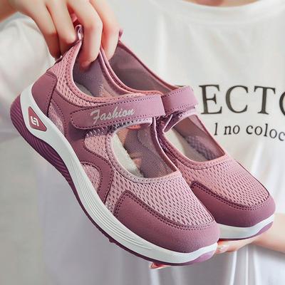 Женские прогулочные туфли Мэри Джейн в сетку, трикотажные туфли на плоской подошве, удобные нарядные туфли без шнуровки, летние повседневные легкие лоферы с ремешком на щиколотке для женщин