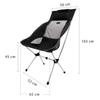 MOON LENCE Outdoor Camping Chair with Backrest, Compact, Ultra-Lightweight, Foldable, with Storage Bag, Easy to Carry, 180kg Weight Capacity (Black)