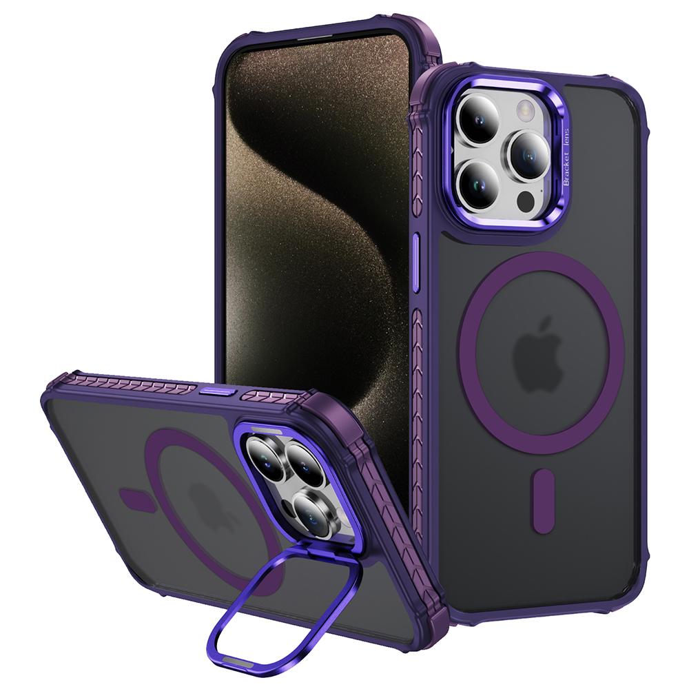 For iPhone 13 Pro Case with Lens Kickstand Matte Phone Back Cover Compatible with MagSafe