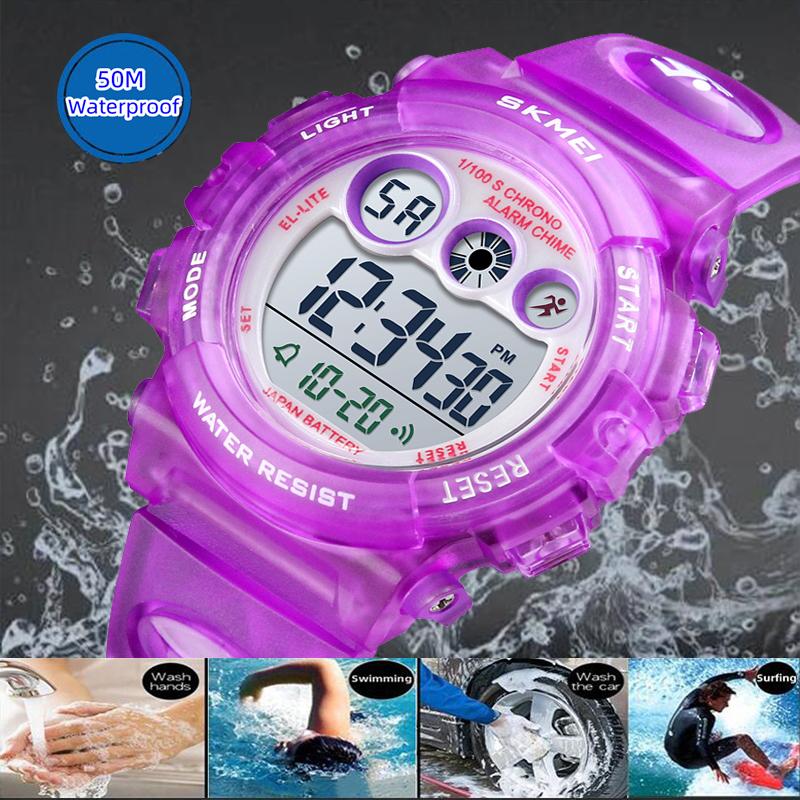 SKMEI Brand Waterproof Children Sports Watches For Girl Boys Fashion Digital LED Electronic Clock Student Kids Wristwatches