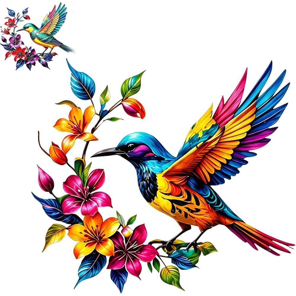 Bloom Hummingbird Metal Wall Art with Flower Garden Sign,Iron Sculpture Indoor Outdoor Wall Decor, for Patio,Garden and Fence Art Decor