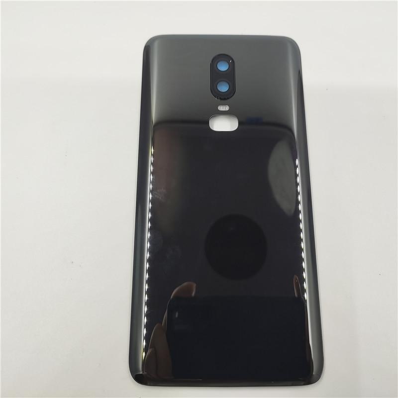 Стеклянная задняя крышка для OnePlus 6, крышка батарейного отсека, задняя панель корпуса с клейкой наклейкой для объектива камеры