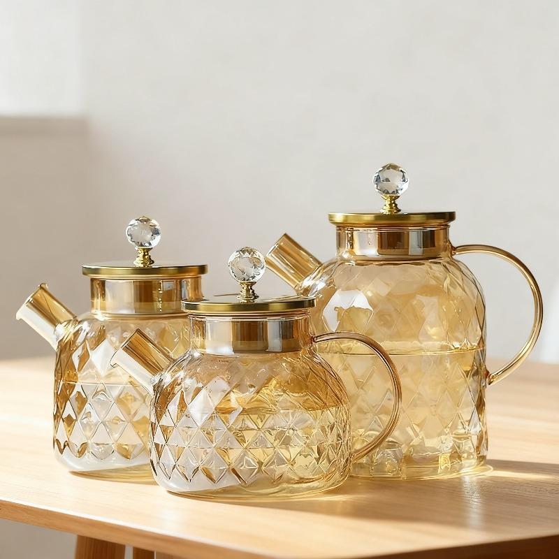 1/1.8 л Кувшин для холодной воды из высокоборосиликатного стекла, красота, здоровье, чайник, заварник для чая, китайский чайный сервиз, самовар, набор для чая матча, чайный набор