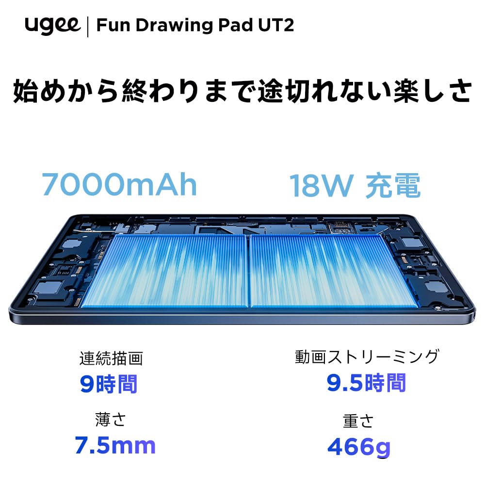 UGEE UT2 Android 14 Первый в 2K GMS 7000 мАч Планшет с двойной беспроводной проекцией, 10,36-дюймовый, 2024, Дисплей, 6 ГБ + 128 ГБ ОЗУ, Сертифицированный, Type-C