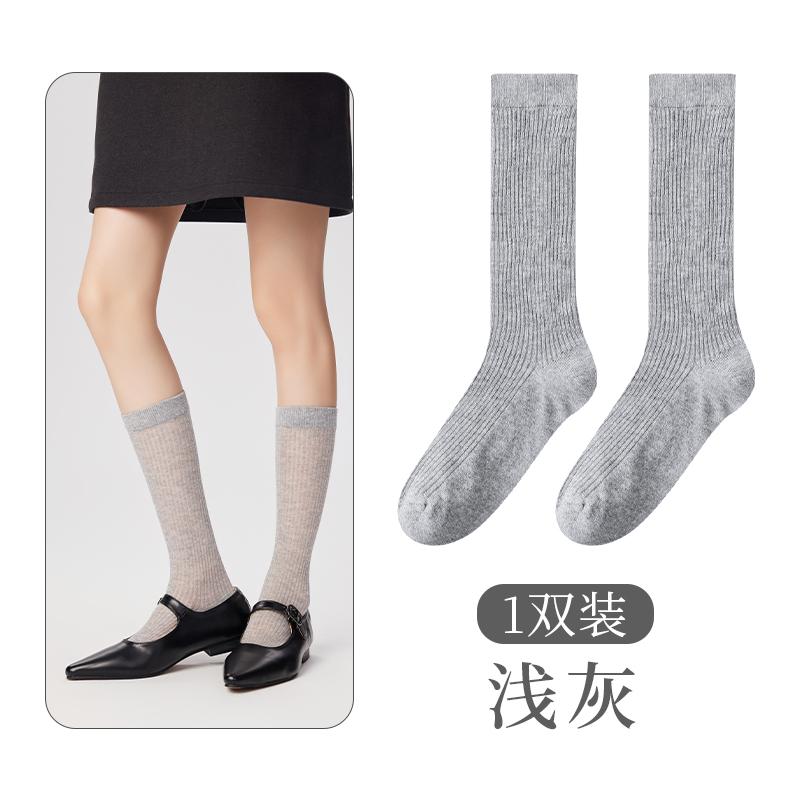 Women's Calf Socks Summer Hollow Mesh Breathable Ballet Style Black And White Gray Thin Style Soft Slimming Sweet Mid Tube Socks