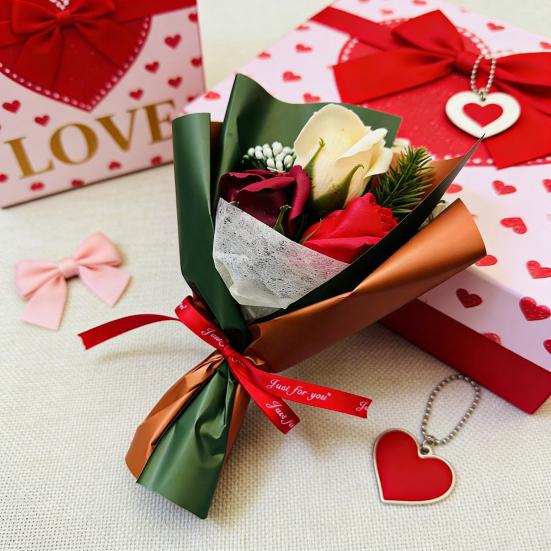 Букет из стабилизированных цветов для женщин, букет из искусственных вечных роз для Дня святого Валентина, Дня матери, Рождества, подарки на день рождения