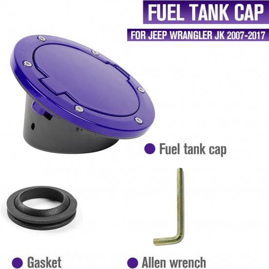 JeCar JK Fuel Filler Cover Gas Cap Aluminum Alloy Gas Tank Door Exterior Accessories For Jeep Wrangler 2007-2018 JK JKU, Green