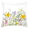 Fashionable Spring Flower Spring Elements Pillow Cover Linen Flower Cushion Pillow Cover