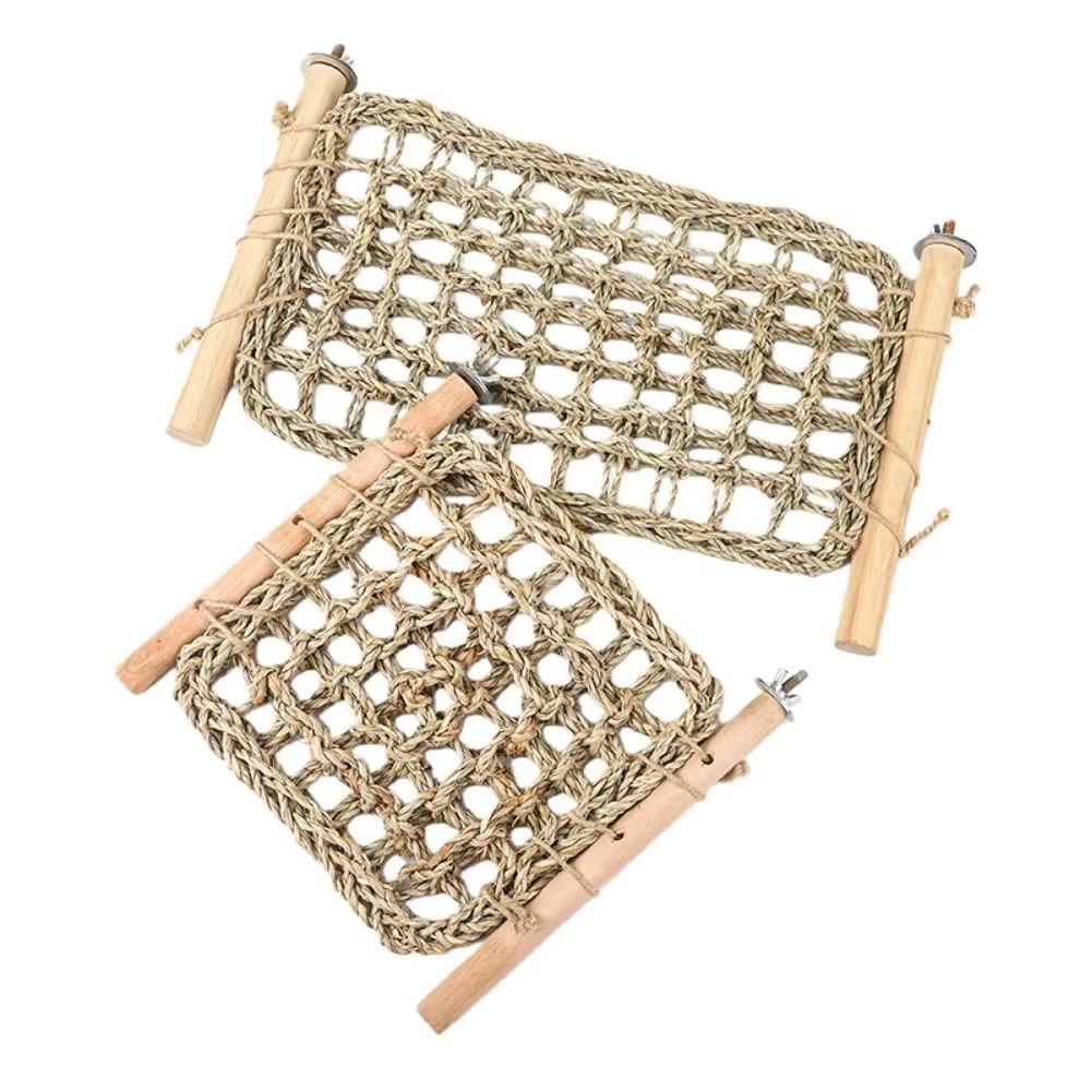 Breathable Bird Climbing Rope Ladder Hand Woven Foraging Mat Toy Macaws Finches Parakeet Budgie