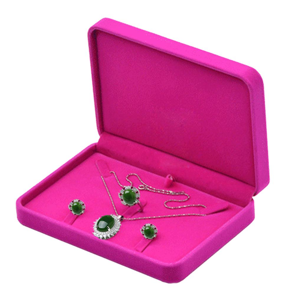 Бархатные наборы ювелирных изделий Коробки Поднос для путешествий Ожерелье Хранение Витрина Красный