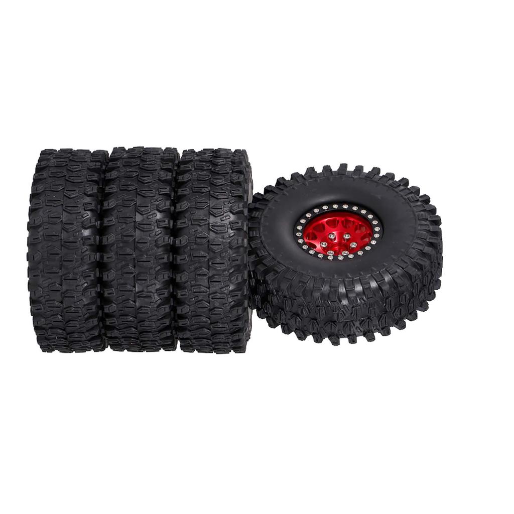 4PCS 1.9in Crawler RC Rubber Tires with Metal Rim for 1 10 RC Rock Crawler Traxxas Trx 4 Trx 6 Axial Scx10 90046 RC4WD