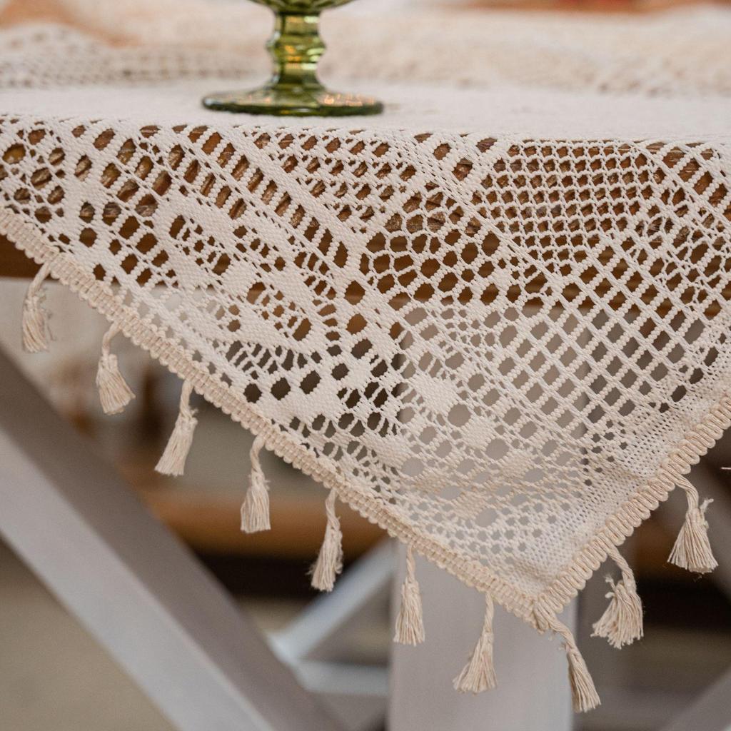Imaqi Yun Pastoral Crochet Geometric Knitted Tablecloth