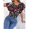 Ins Style Весенне-летняя повседневная свободная шифоновая рубашка на шнуровке в европейском и американском стиле с рюшами и топом