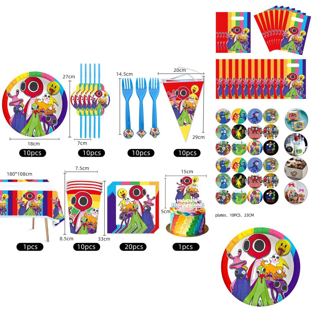 Праздничные принадлежности Roblox Rainbow Friends для незабываемого празднования дня рождения