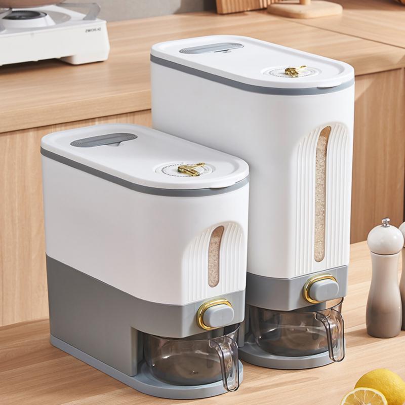 Ведро для риса на кухне 10/15 кг, дозатор риса, защищенный от насекомых и влаги контейнер для хранения бобовых зерен с мерным цилиндром