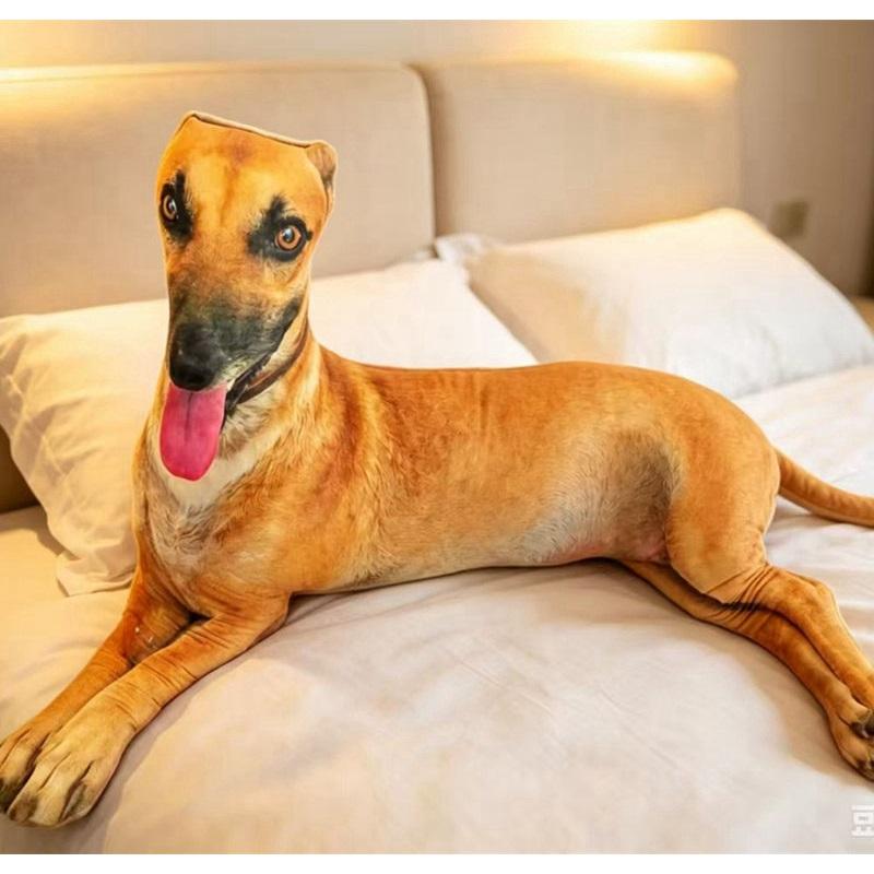 15~65cm Brown Simulated Greyhound Plush Pillow Stuffed Puppy Dog Animal Cushion Long Bolster Sleeping Friend Companion Present