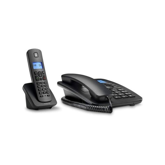 Téléphone fixe - MOTOROLA - C4201 Combo DECT - 2 pcs - Noir - Écran rétro-éclairé