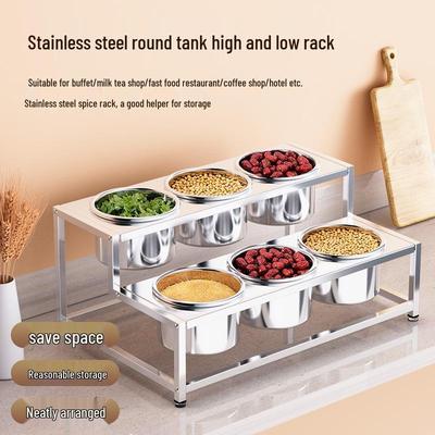 Многоярусная подставка для приправ из нержавеющей стали с банками