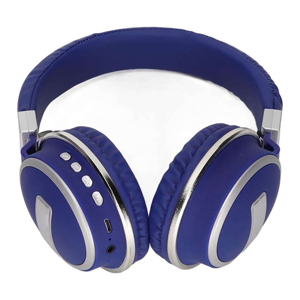 LX‑510BT Bluetooth Headset Folding Plug In Comfortable Leather Ear Cups Music Headphones for PC Phone Blue
