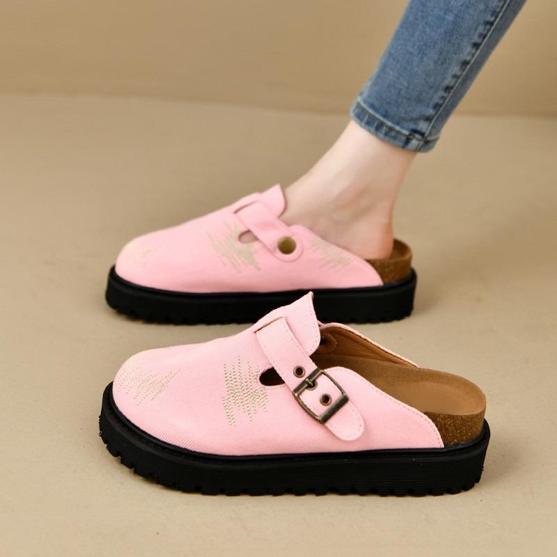 Fashion 2024 Fashion Women's Suede Mules Slippers Men Clogs Cork Insole Sandals with Arch Support Outdoor Beach Slides Home Shoes