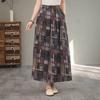 Юбка для женщин Повседневная Винтажная Цветочная Эластичная С высокой талией Длинные Свободные Брюки Эластичная Облегающая Юбка
