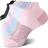 [5 Pairs Athletic Socks] 5 Pairs Women's Ankle Athletic Socks | Cushioned, Breathable Polyester, Low Cut Tab | All-Season Sports Socks for Running