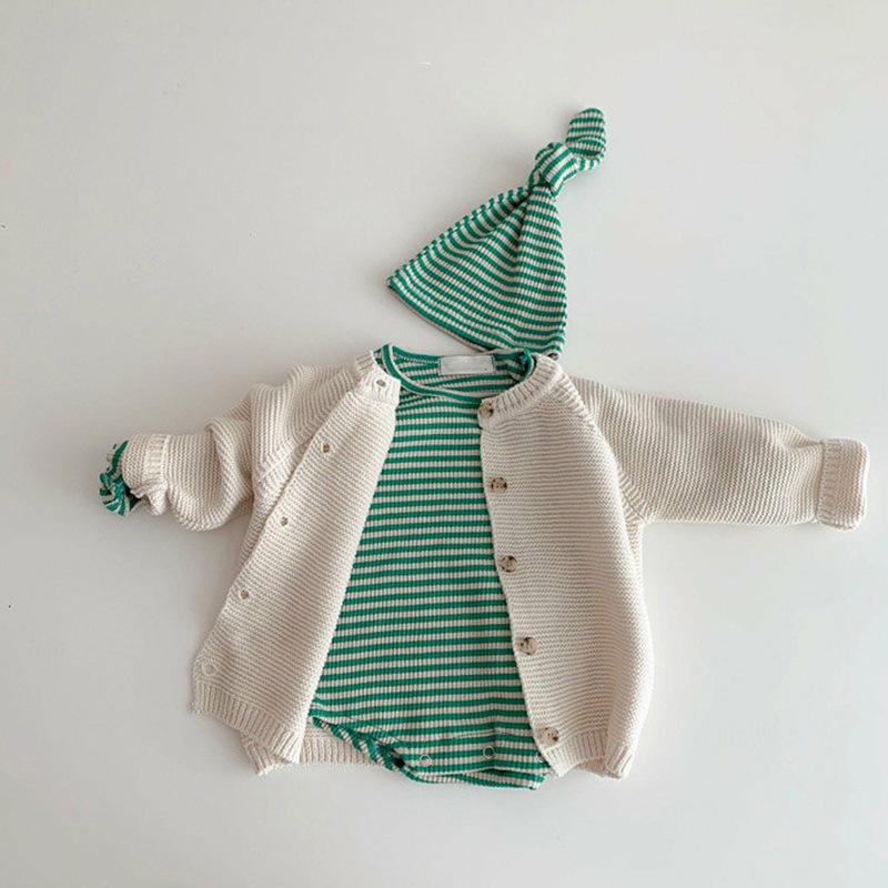 Spring & Autumn Knitted Cardigan for Kids - Boys' & Girls' Round Neck Sweater for Infants & Toddlers