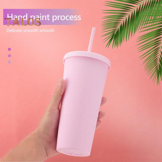 Стакан для кофе 720 мл с крышкой и соломинкой, вакуумная дорожная кофейная кружка с двойными стенками, герметичная многоразовая чашка для воды с широким горлышком